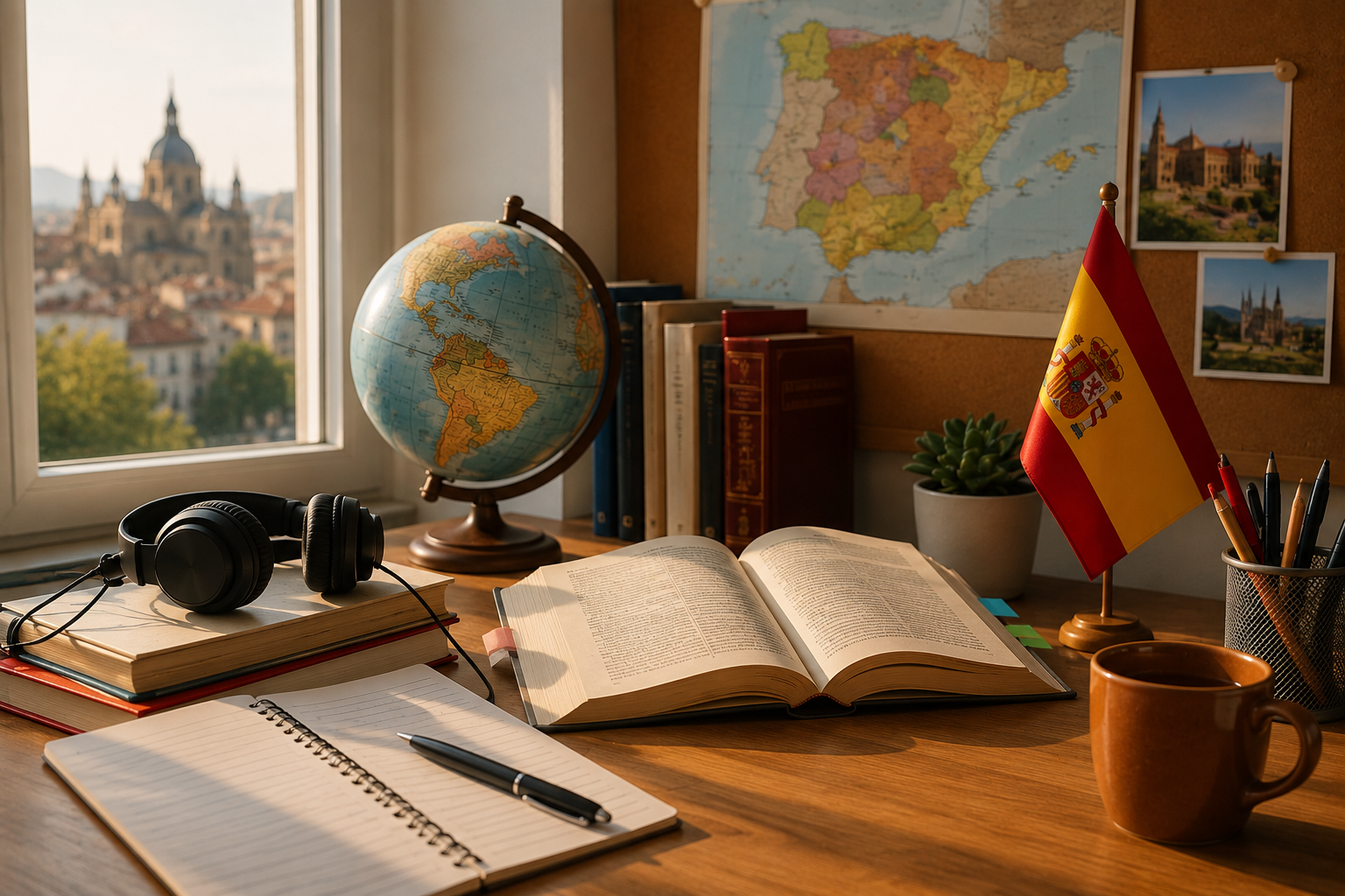 student preparing for the DELE Spanish exam at a language class in Pune